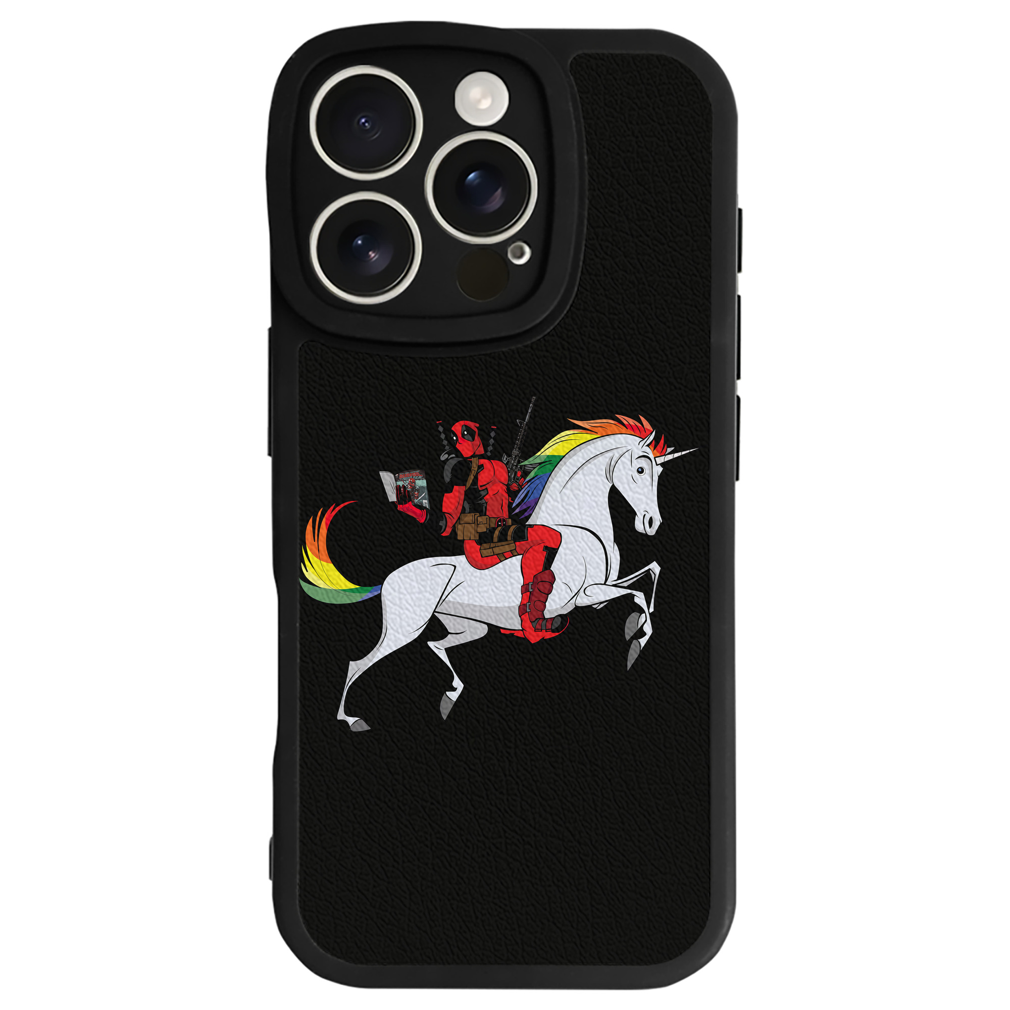 （画像用） Deadpool デッドプール 【iPhone 16シリーズ対応】シリコンスマホケース（レザー調） 材質：シリコン